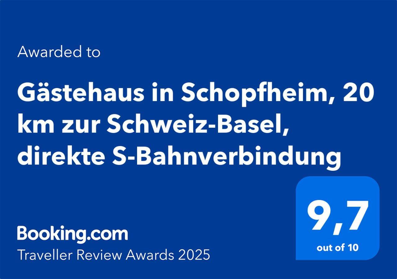 Gaestehaus In Schopfheim, 20 Km Zur Schweiz-Basel, Direkte S-Bahnverbindung Екстериор снимка
